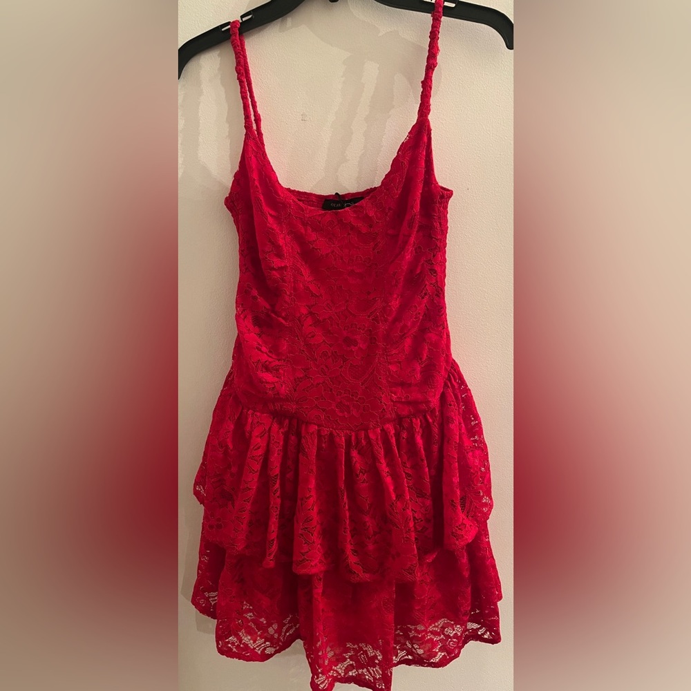 Addelynn Brand Elegant Red Lace Mini Dress